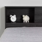 Testiera Twin per bambini con vani a giorno rovere grigio