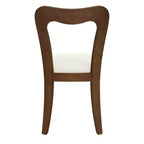 Set di 2 sedie da pranzo imbottite in legno di gomma con schienale aperto curvo beige/noce