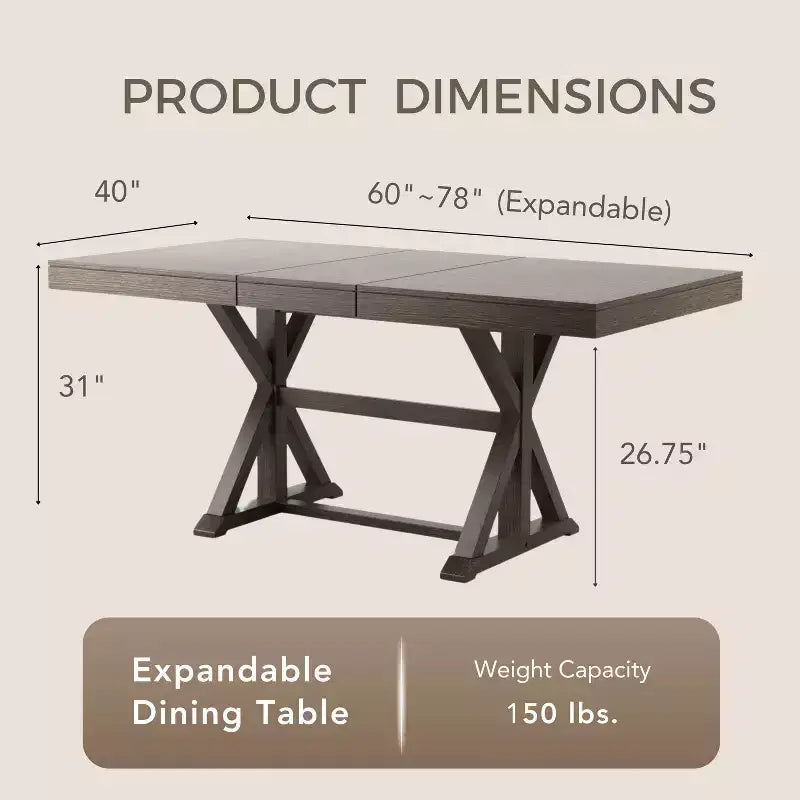 Tavolo da pranzo allungabile da 198 cm con base a trespolo