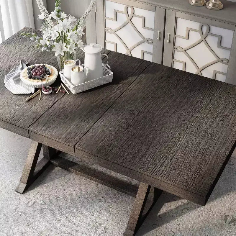 Tavolo da pranzo allungabile da 198 cm con base a trespolo