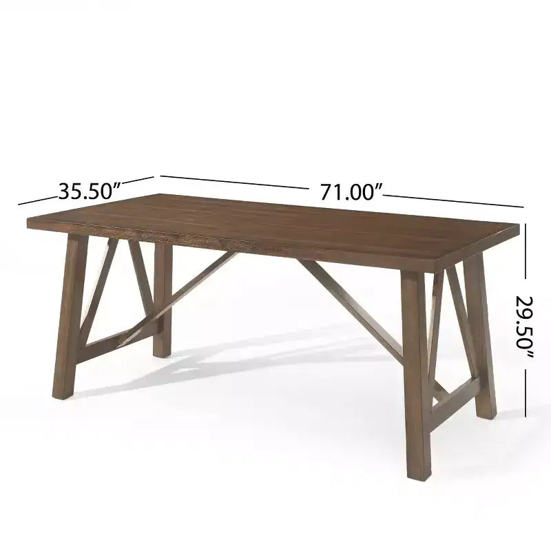 Tavolo da pranzo in legno stile rustico marrone antico