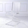 Sedia Acrilica a Z Trasparente: Sedia Moderna Senza Braccioli in Plexiglass, Senza Cuscino