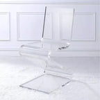 Sedia Acrilica a Z Trasparente: Sedia Moderna Senza Braccioli in Plexiglass, Senza Cuscino