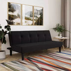 Divano letto futon convertibile a 3 posti nero