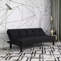 Divano letto futon convertibile a 3 posti nero