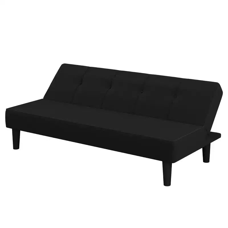 Divano letto futon convertibile a 3 posti nero