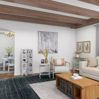 Paravento rettangolare in legno stile rustico bianco