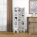 Paravento rettangolare in legno stile rustico bianco