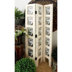 Paravento rettangolare in legno stile rustico bianco