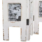 Paravento rettangolare in legno stile rustico bianco