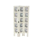 Paravento rettangolare in legno stile rustico bianco