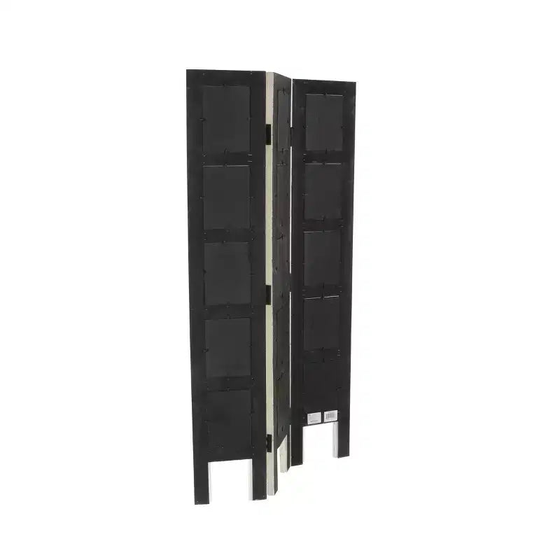 Paravento rettangolare in legno stile rustico bianco