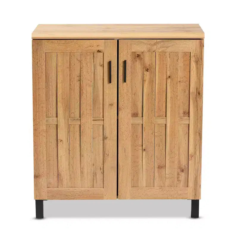 Armadietto portatutto in legno a 2 ante Marrone quercia/Nero