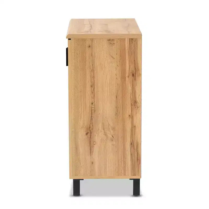 Armadietto portatutto in legno a 2 ante Marrone quercia/Nero