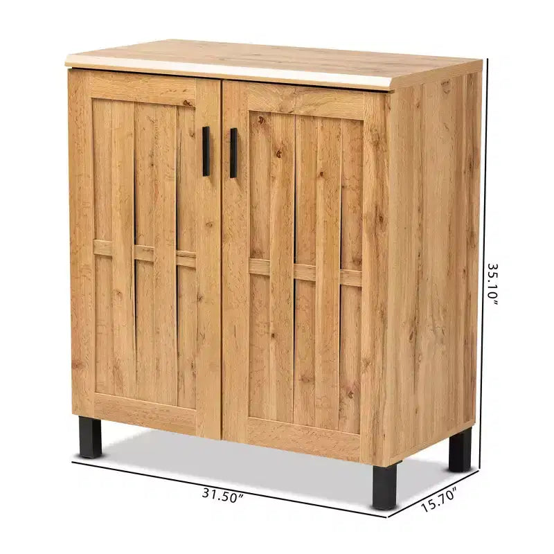 Armadietto portatutto in legno a 2 ante Marrone quercia/Nero
