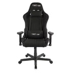 Sedia da gaming in tessuto ergonomica stile racer con schienale alto nera: Ufficio, Girevole, Supporto lombare