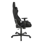 Sedia da gaming in tessuto ergonomica stile racer con schienale alto nera: Ufficio, Girevole, Supporto lombare