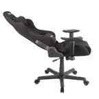 Sedia da gaming in tessuto ergonomica stile racer con schienale alto nera: Ufficio, Girevole, Supporto lombare