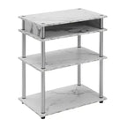 Breighton Home Designs2Go No Tools Printer Stand with Shelves in White Faux Marble