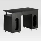 Scrivania Completa per Computer con Archiviazione Espresso: Mobili da Ufficio in MDF, Cassetto per Tastiera