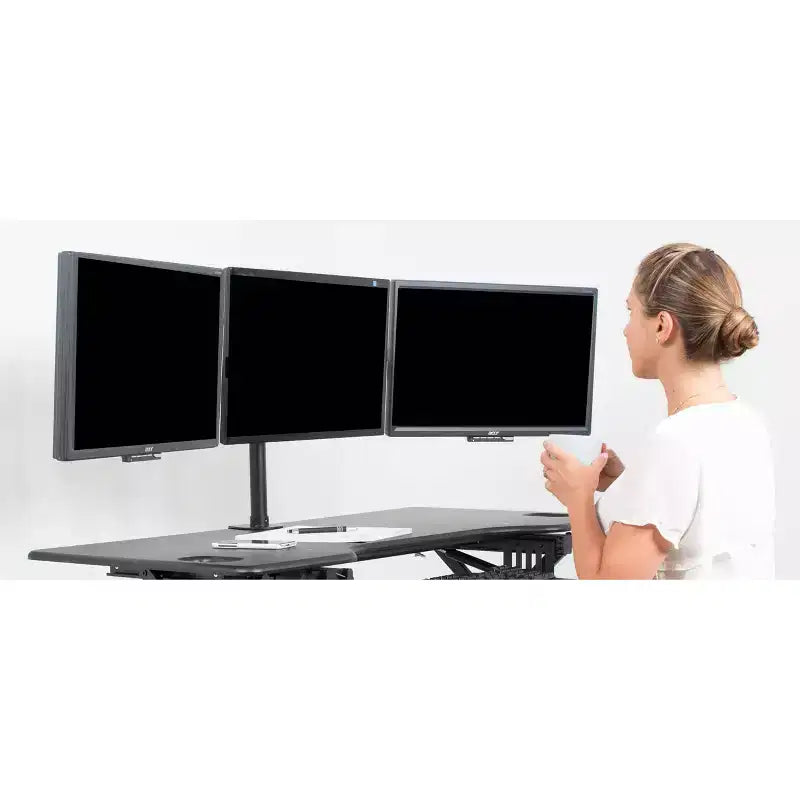 Supporto da Scrivania per 3 Monitor o TV fino a 27": Compatibile VESA, Girevole e Inclinabile