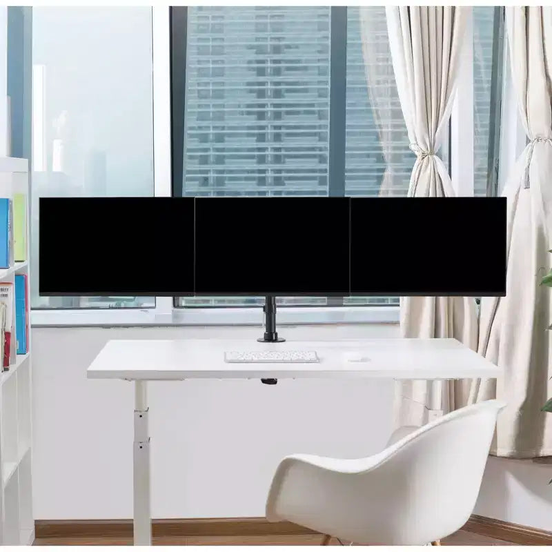 Supporto da Scrivania per 3 Monitor o TV fino a 27": Compatibile VESA, Girevole e Inclinabile