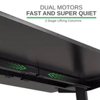 Scrivania elettrica regolabile in altezza 152x76 cm (69-115 cm) Nero Bambù Nero