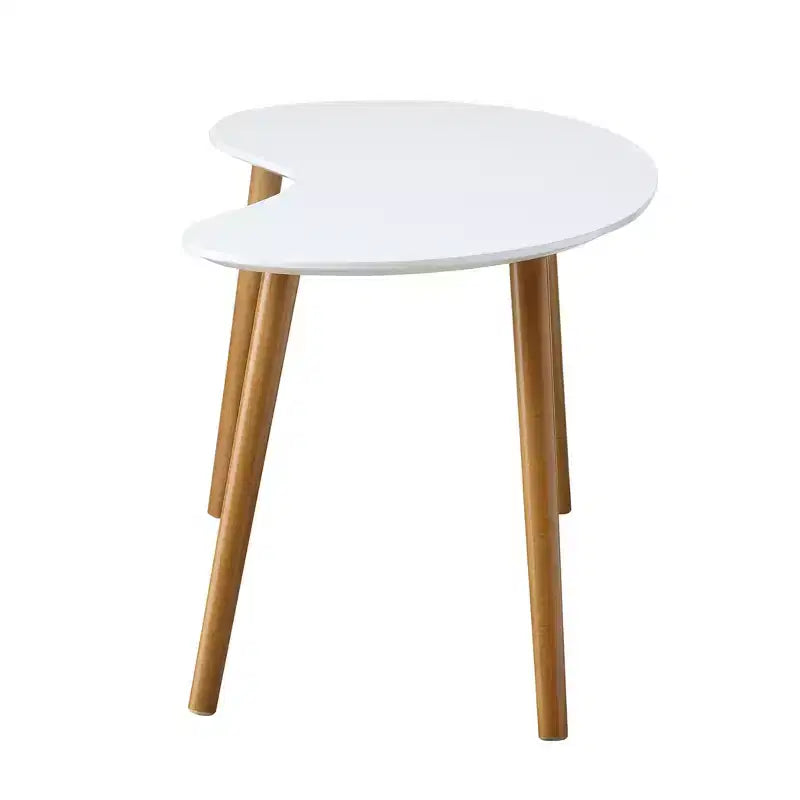 Tavolino da caffè a fagiolo bianco/bambù