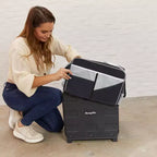 Carrello Utility Universale con Borsa Organizer in Tela, Contenitore Mobile, Nero/Grigio