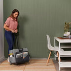 Carrello Utility Universale con Borsa Organizer in Tela, Contenitore Mobile, Nero/Grigio