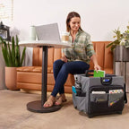 Carrello Utility Universale con Borsa Organizer in Tela, Contenitore Mobile, Nero/Grigio