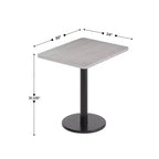 Piano del tavolo rettangolare in laminato da 24'' x 30'' con base da 18'' ad altezza tavolo rotonda