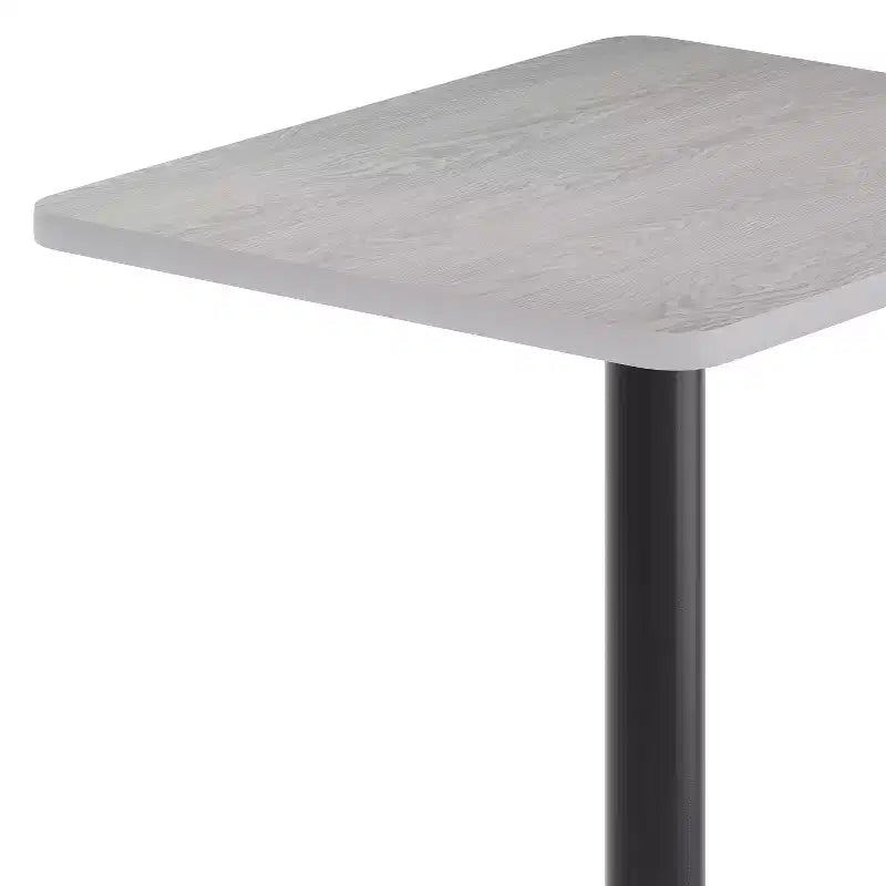 Piano del tavolo rettangolare in laminato da 24'' x 30'' con base da 18'' ad altezza tavolo rotonda