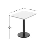 Piano del tavolo rettangolare in laminato da 24'' x 30'' con base da 18'' ad altezza tavolo rotonda