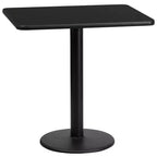 Piano del tavolo rettangolare in laminato da 24'' x 30'' con base da 18'' ad altezza tavolo rotonda
