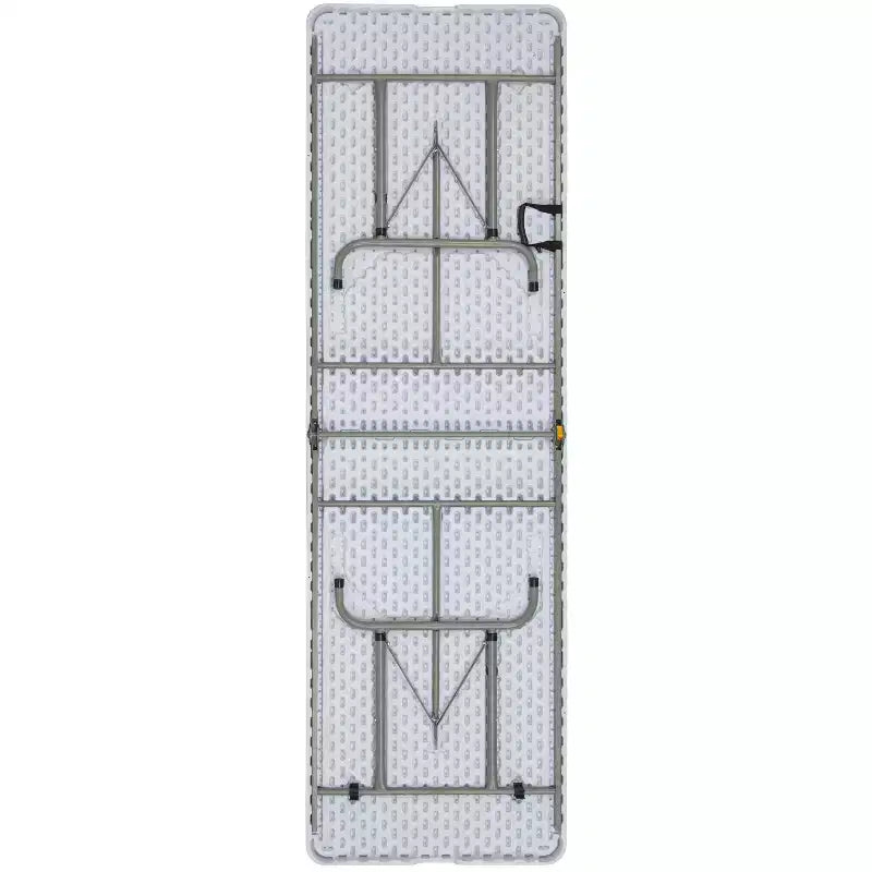 Tavolo pieghevole per banchetti ed eventi in plastica bianca effetto granito, bi-fold, regolabile in altezza a 8 piedi, con maniglia per il trasporto