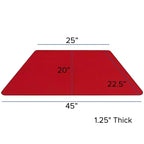Tavolo per attività con piano trapezoidale in laminato HP, 22,5" L x 45" P - Gambe corte regolabili in altezza