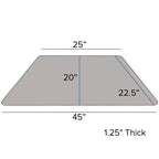 Tavolo per attività con piano trapezoidale in laminato HP, 22,5" L x 45" P - Gambe corte regolabili in altezza