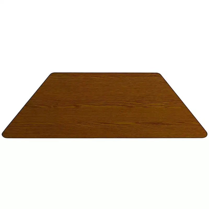 Tavolo per attività con piano trapezoidale in laminato HP, 22,5" L x 45" P - Gambe corte regolabili in altezza