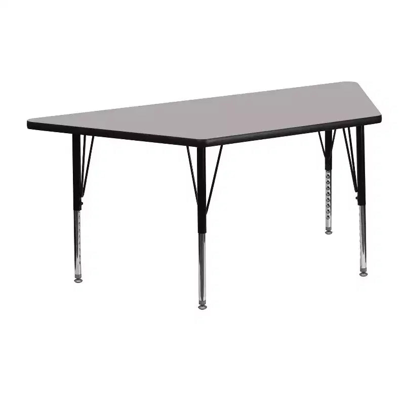 Tavolo per attività con piano trapezoidale in laminato HP, 22,5" L x 45" P - Gambe corte regolabili in altezza