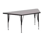 Tavolo per attività con piano trapezoidale in laminato HP, 22,5" L x 45" P - Gambe corte regolabili in altezza