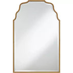 Noble Park Rectangular Vanity Decorative Wall Mirror Modern Beveled Waved Arched Lush Antique Gold Frame 26 Wide for Bathroom