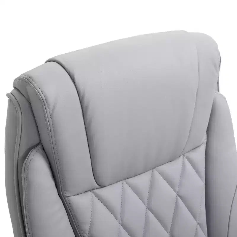 Sedia da ufficio ergonomica girevole a 360° con schienale alto e braccioli ribaltabili, sedia a dondolo da scrivania in similpelle, grigia
