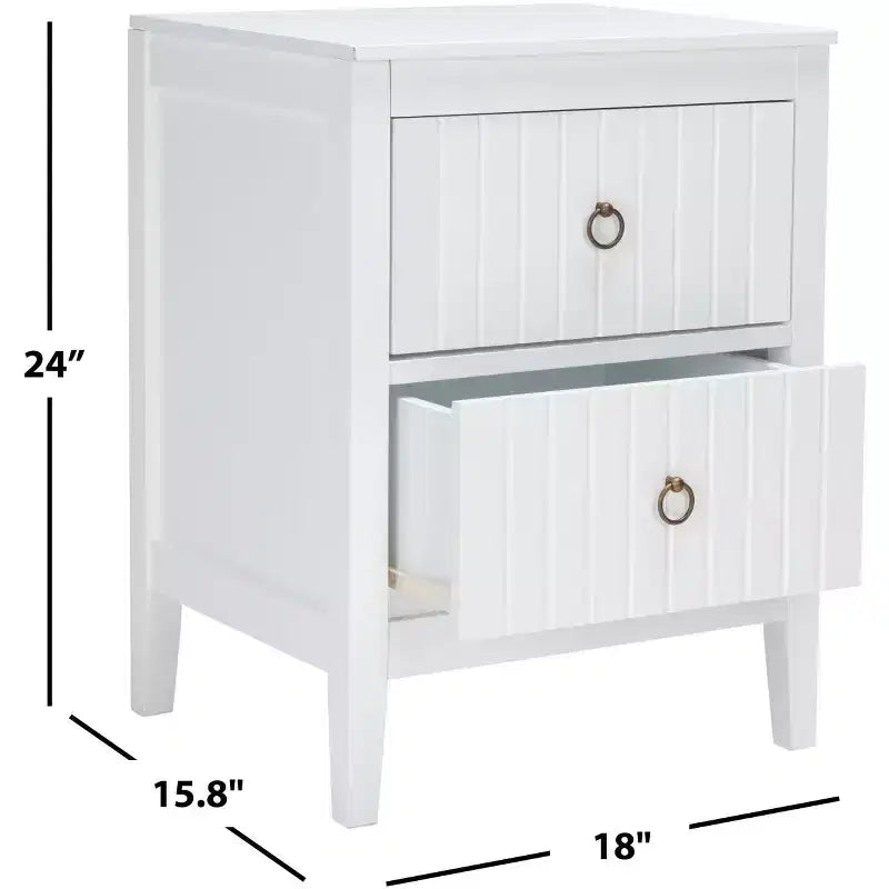 Comodino con 2 cassetti Bianco