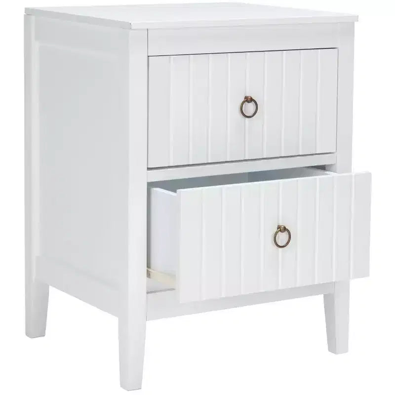 Comodino con 2 cassetti Bianco