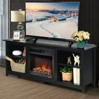 Mobile TV da 58'' a 2 ripiani con caminetto elettrico da 18'' fino a 65''