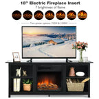 Mobile TV da 58'' a 2 ripiani con caminetto elettrico da 18'' fino a 65''