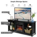Mobile TV da 58'' a 2 ripiani con caminetto elettrico da 18'' fino a 65''