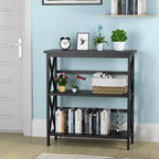 Scaffale a 3 Ripiani, Libreria in Legno a Giorno per Casa/Ufficio, Bianco/Nero/Caffè/Naturale
