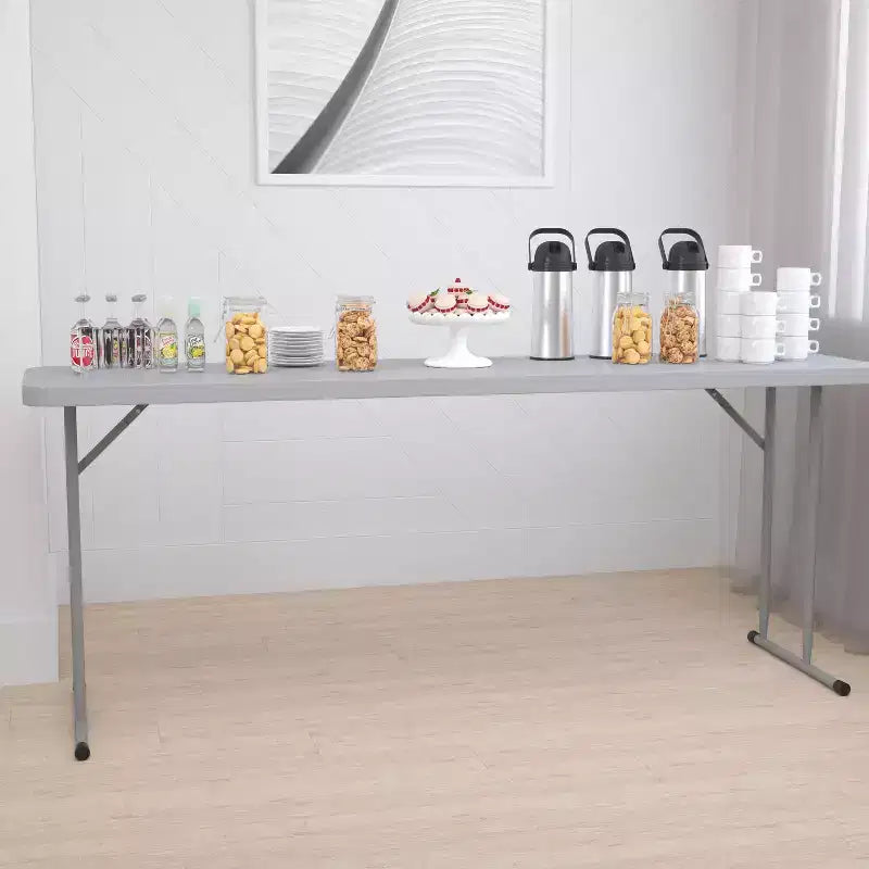 Tavolo da formazione pieghevole in plastica da 6 piedi
